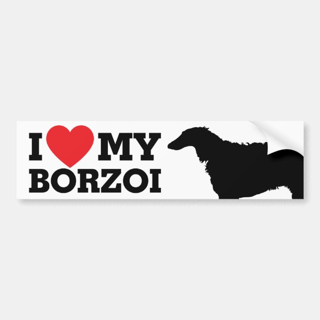 I love my Borzoi Bumper Sticker (Front)