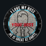 I love my boss dartboard fun game stress relief<br><div class="desc">The "I Love My Boss" Dartboard Fun Game is a playful and entertaining way to relieve stress and tension in the workplace. This dartboard is designed to be a humourous and lighthearted way to express any frustrations or challenges that may arise in a professional setting, while also fostering a sense...</div>