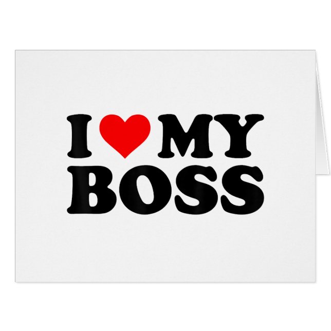 I Love My Boss Funny Red Heart Boss I Heart My Bos (Front Horizontal)