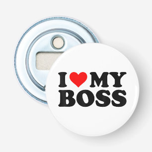 I Love My Boss Funny Red Heart Boss I Heart My Bos Bottle Opener