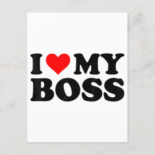 I Love My Boss Funny Red Heart Boss I Heart My Bos Enclosure Card