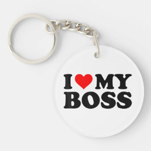 I Love My Boss Funny Red Heart Boss I Heart My Bos Key Ring