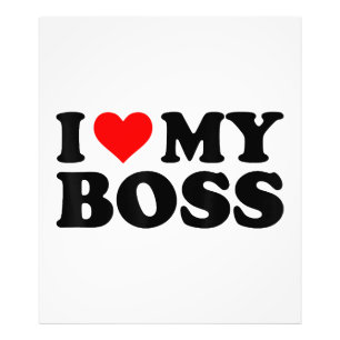 I Love My Boss Funny Red Heart Boss I Heart My Bos Photo Print