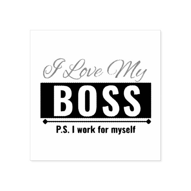I Love My Boss Rubber Stamp (Imprint)