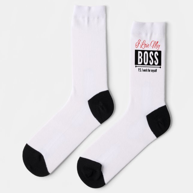 I Love My Boss Socks (Left)