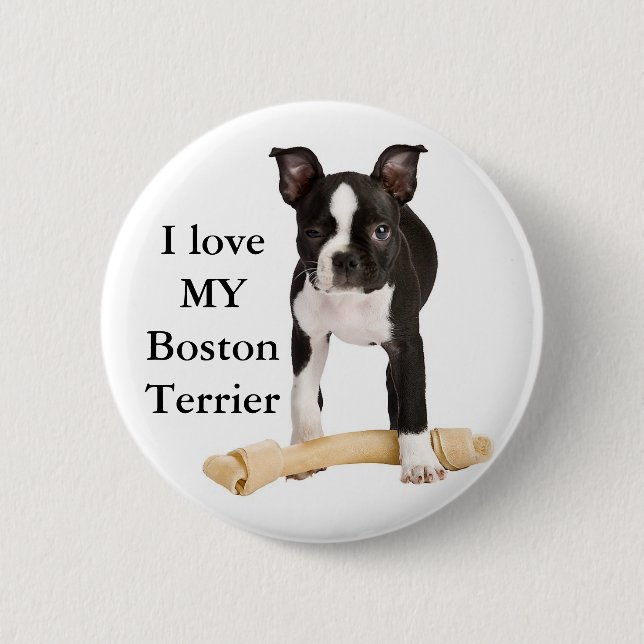 I love my Boston Terrier 6 Cm Round Badge (Front)