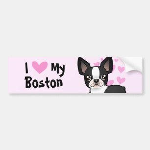 I Love My Boston Terrier Bumper Sticker