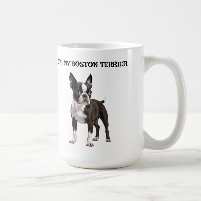I Love My Boston Terrier Coffee Mug (Right)