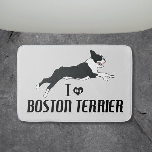 I Love My Boston Terrier Dog Bath Mat