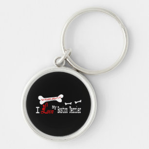 I Love My Boston Terrier Key Ring