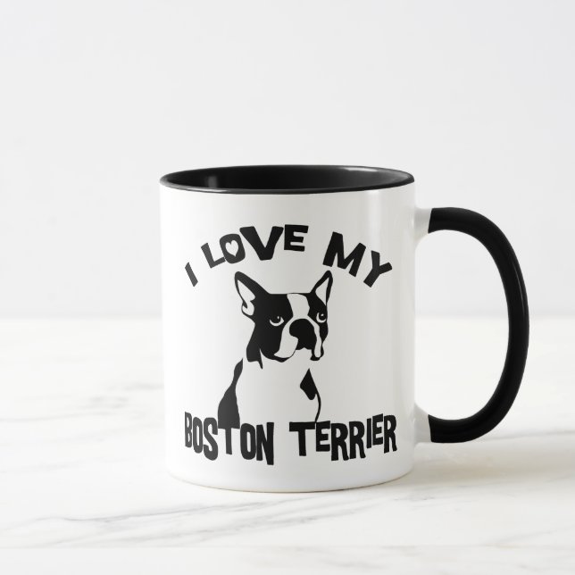 I Love My Boston Terrier Mug (Right)