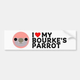 I LOVE MY BOURKE'S PARROT – rosa Bumper Sticker
