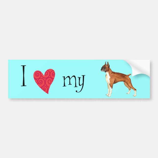 I Love my Boxer Bumper Sticker (Front)