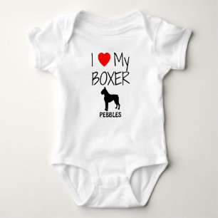 I Love My Boxer Dog Baby Bodysuit