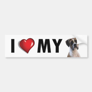 I Love My Boxer Dog Bumper Sticker