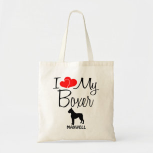 I Love My Boxer Dog Tote Bag