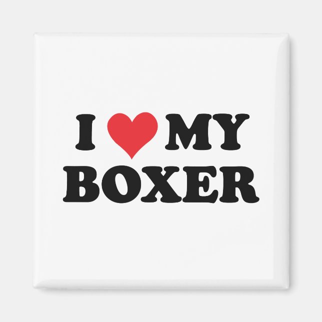 I Love My Boxer Magnet (Front)