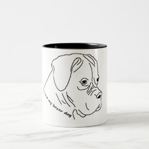 i love my boxer Two-Tone coffee mug