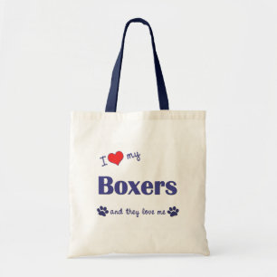 I Love My Boxers (Many Dogs) Tote Bag