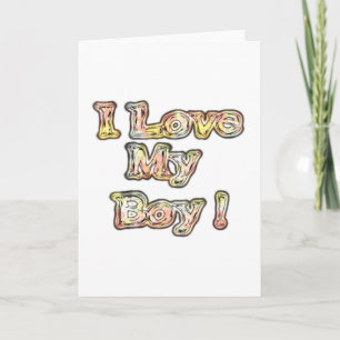 I Love My Boy Design Cool Vintage Collection Text Card