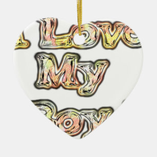 I Love My Boy Design Cool Vintage Collection Text Ceramic Tree Decoration