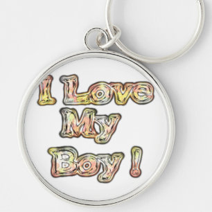  I Love My Boy Design Cool Vintage Collection Text Key Ring