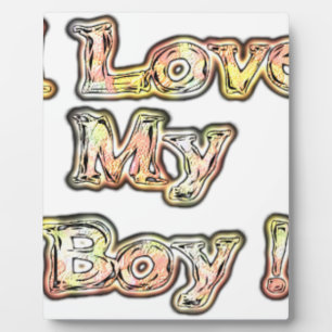 I Love My Boy Design Cool Vintage Collection Text Plaque