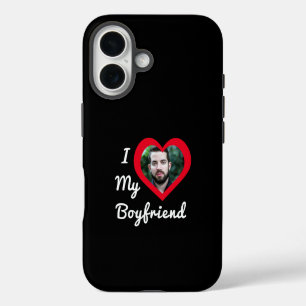 I Love My Boyfriend Bae Personalised Custom Photo iPhone 16 Case