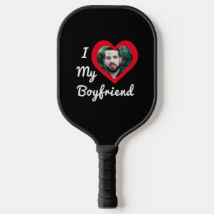 I Love My Boyfriend Bae Personalised Custom Photo Pickleball Paddle