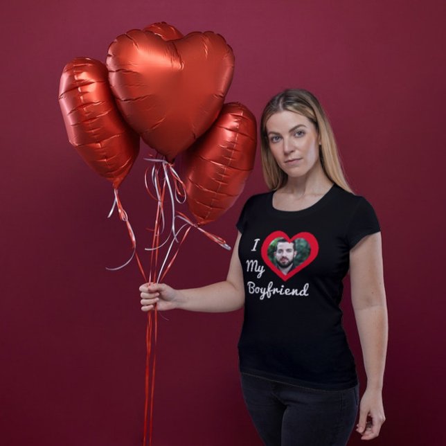 I Love My Boyfriend Bae Personalised Custom Photo T-Shirt (Creator Uploaded)