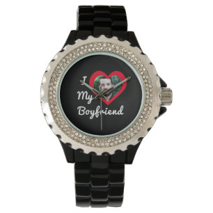 I Love My Boyfriend Bae Personalised Custom Photo Watch