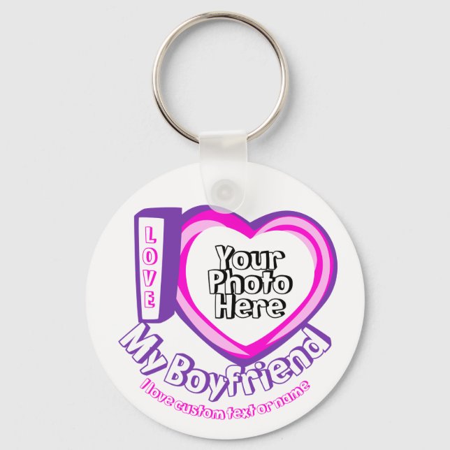 I love My Boyfriend Birthday Key Ring (Front)