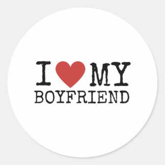 I Love My Boyfriend Classic Round Sticker