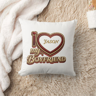 I Love My Boyfriend Custom Cushion