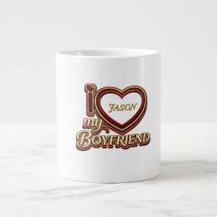 I Love My Boyfriend Custom Large Coffee Mug
