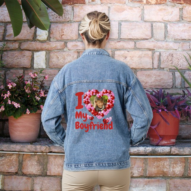 I Love My Boyfriend Custom Photo Denim Jacket (I Love My Boyfriend Custom Photo Denim Jacket Plants)
