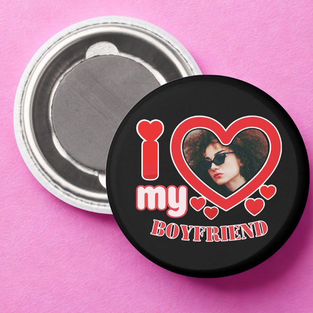 I Love My Boyfriend Custom Photo Magnet (Creator Uploaded)