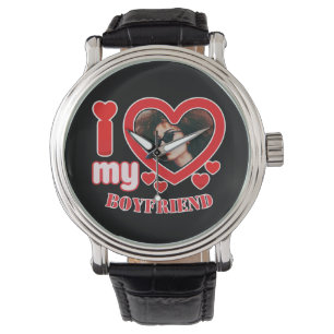 I Love My Boyfriend Custom Photo Watch