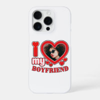 I Love My Boyfriend Custom Red Heart Photo