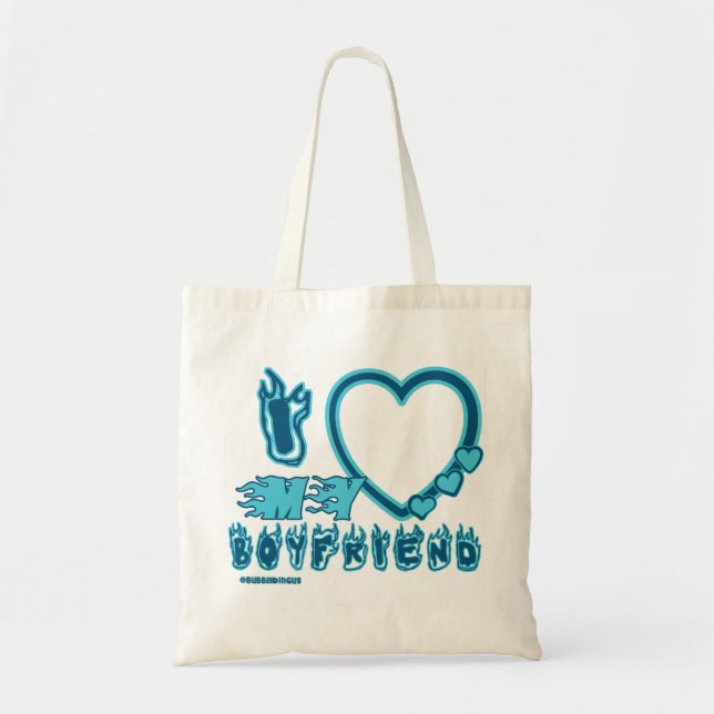 I Love My Boyfriend Custom  Tote Bag (Front)