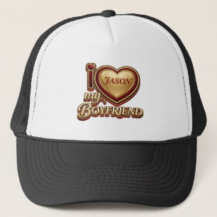 I Love My Boyfriend Custom Trucker Hat