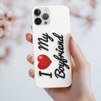 I Love My Boyfriend cute black text  iPhone Case