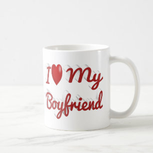 I Love My Boyfriend cute red text  Coffee Mug