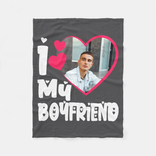 I Love My Boyfriend D Photo  Fleece Blanket (Front)