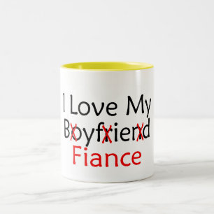 I Love My Boyfriend Fiance Two-Tone Coffee Mug