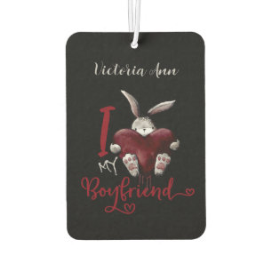 I Love My Boyfriend Gothic Personalized Car Air Freshener