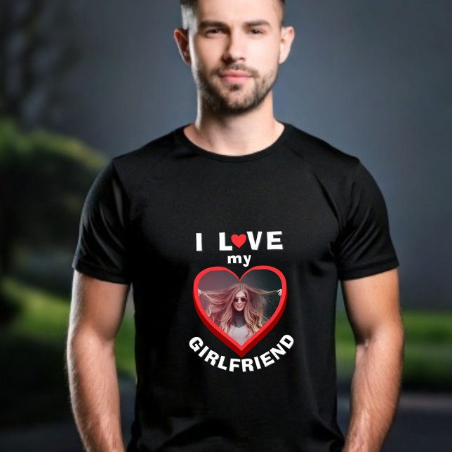 I love my Boyfriend Heart Photo Men T-Shirt (Creator Uploaded)