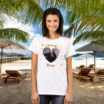 I love my boyfriend heart photo name T-Shirt<br><div class="desc">Add a name and a photo inside the heart shaped frame. With golden hearts as decor.</div>