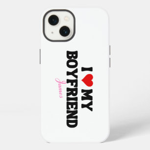 I Love My Boyfriend Heart Romantic Custom Name iPhone 13 Case