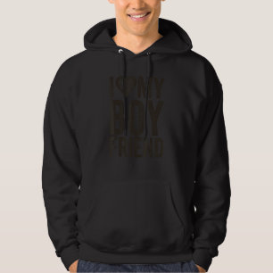 I Love My Boyfriend Heart Symbol Matching Couple Hoodie